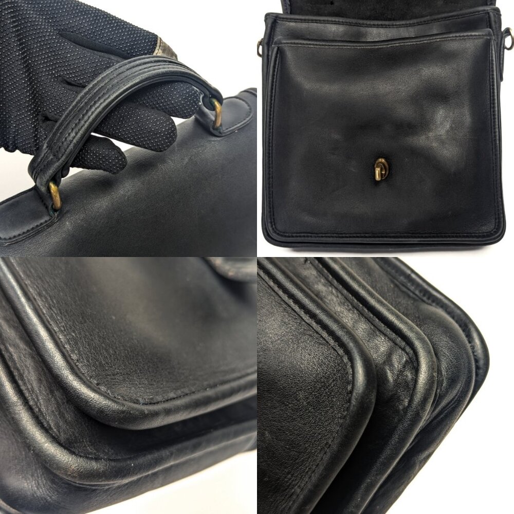 COACH USA Vintage Station Shoulder Bag Black Leather - Picture 11 of 15